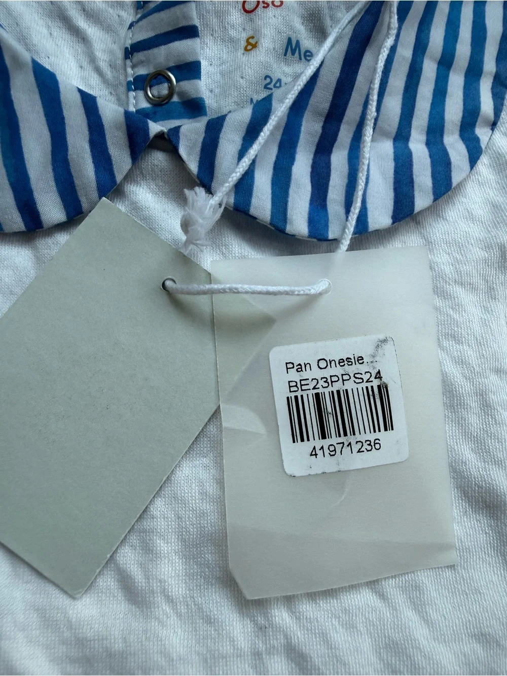 NEW Oso & Me Organic Cotton Pan Onesie Painted Stripe 24 Months